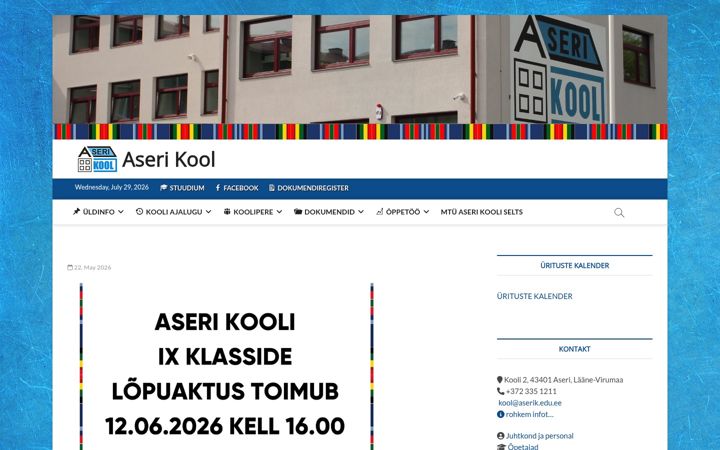 Screenshot of aserik.edu.ee