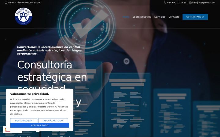 Screenshot di aserprotec.com
