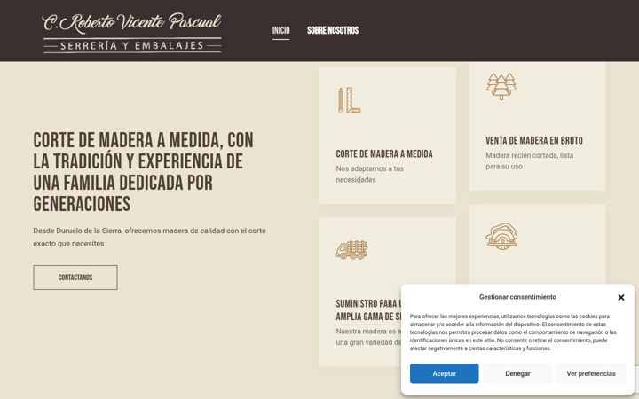 Screenshot of aserraderorobertovicente.com