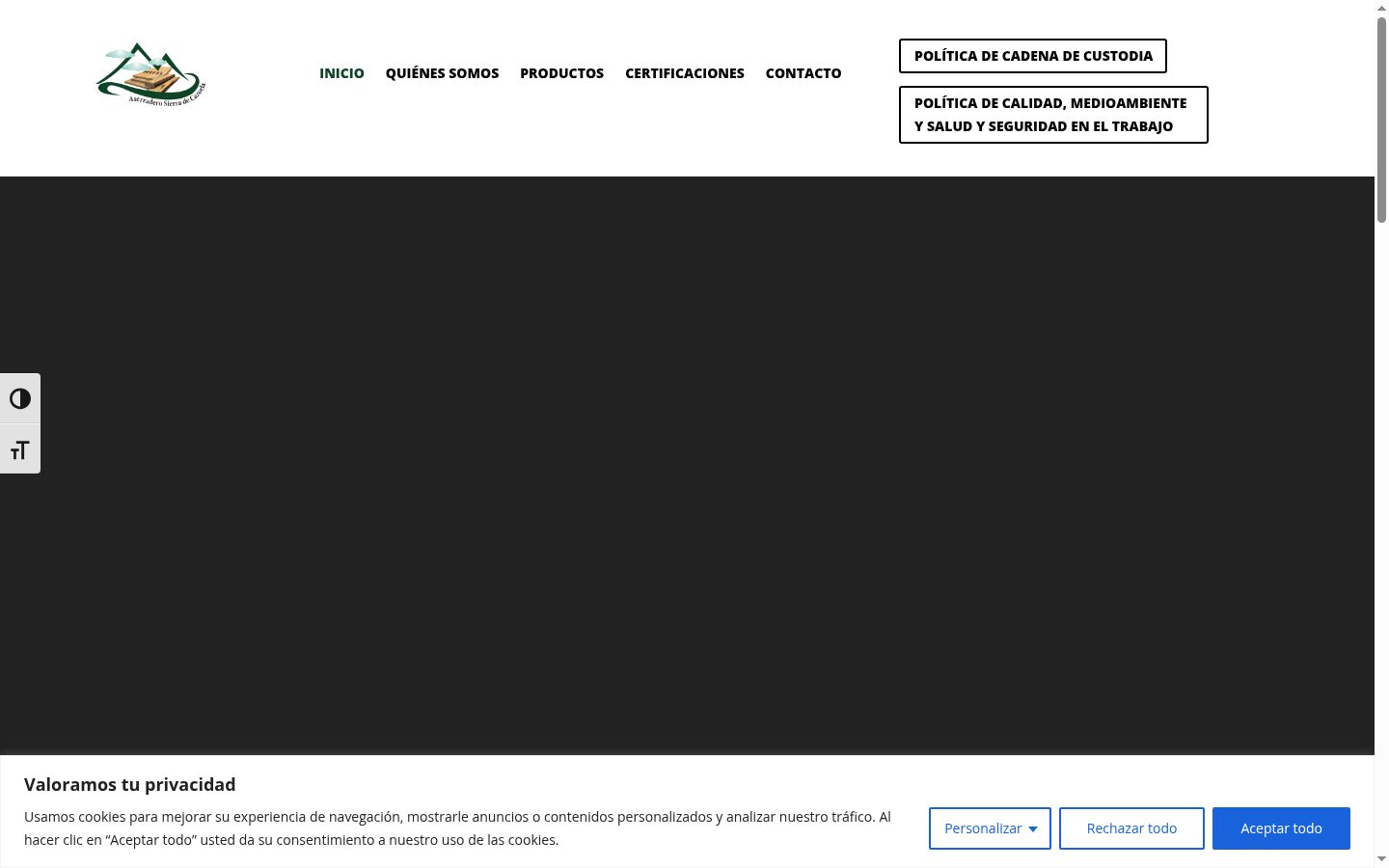 Screenshot of the consent banner shown before any interaction
