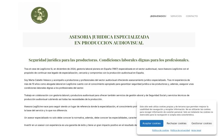 Skjámynd af asesoralegiscine.es