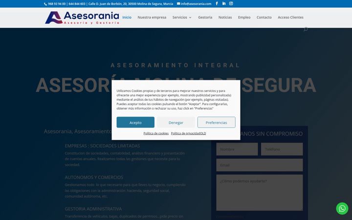 Képernyőkép: asesorania.com