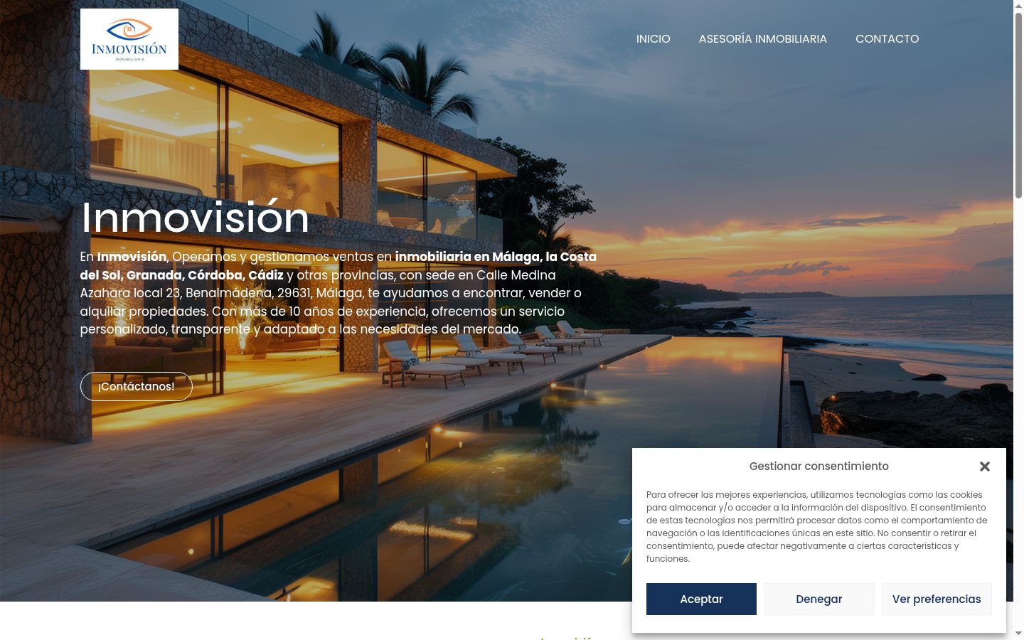 Screenshot of the consent banner shown before any interaction