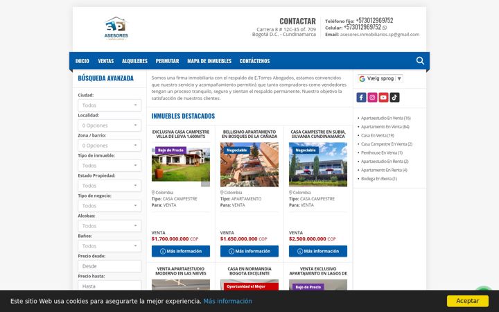 Zrzut ekranu asesoresinmobiliariossp.com