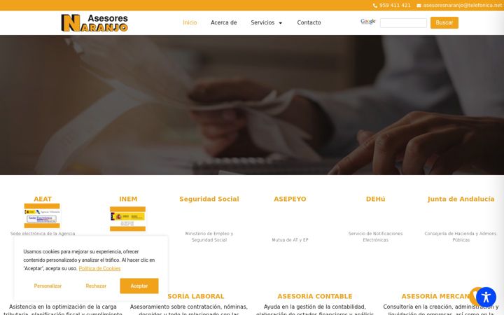 Screenshot of asesoresnaranjo.es