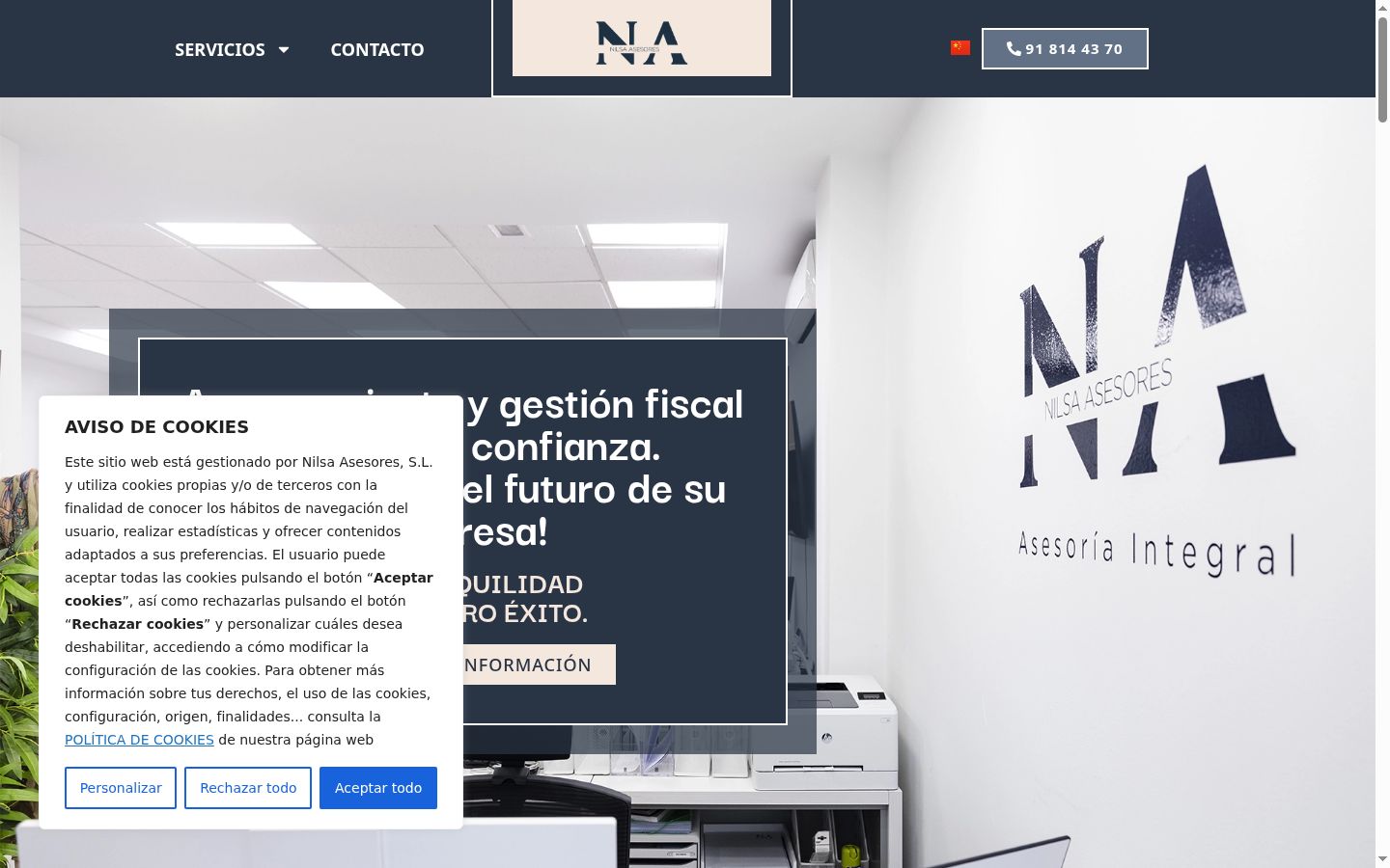 Screenshot del banner di consenso mostrato prima di qualsiasi interazione