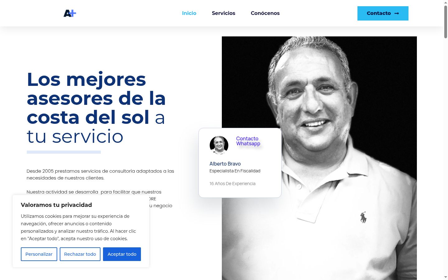 Screenshot del banner di consenso mostrato prima di qualsiasi interazione