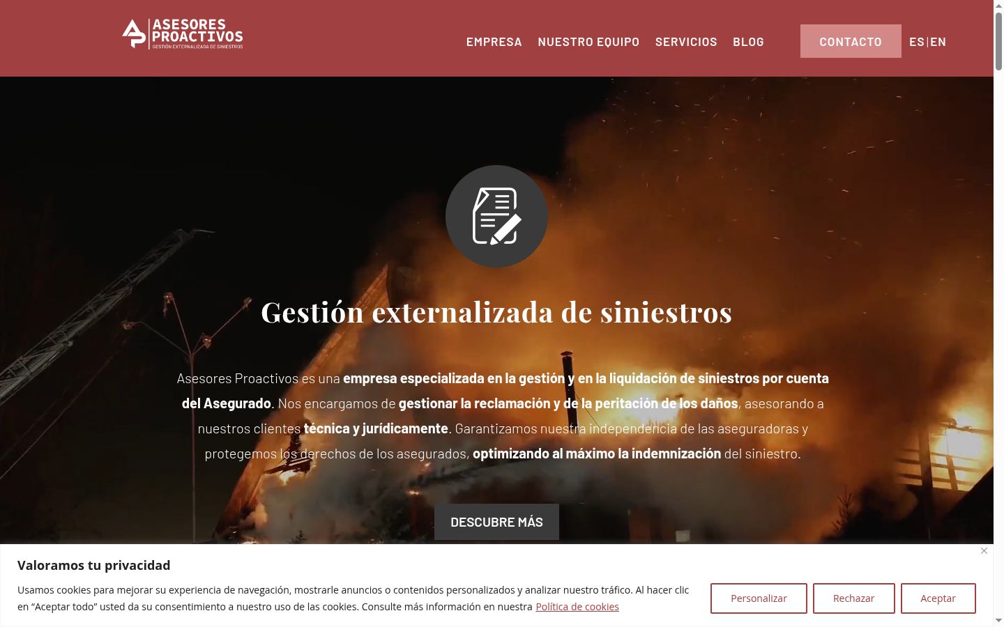 Screenshot of the consent banner shown before any interaction