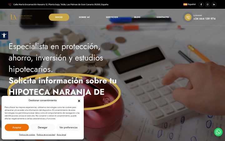 Screenshot of asesorfinancierolauraarciniegas.com