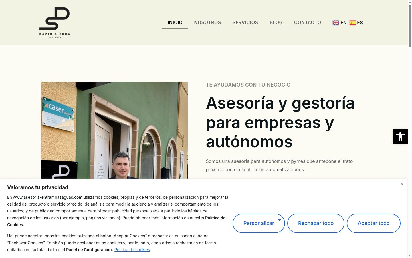 Screenshot of the consent banner shown before any interaction