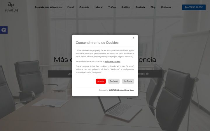 Ekraanipilt saidist asesoriaasoma.es