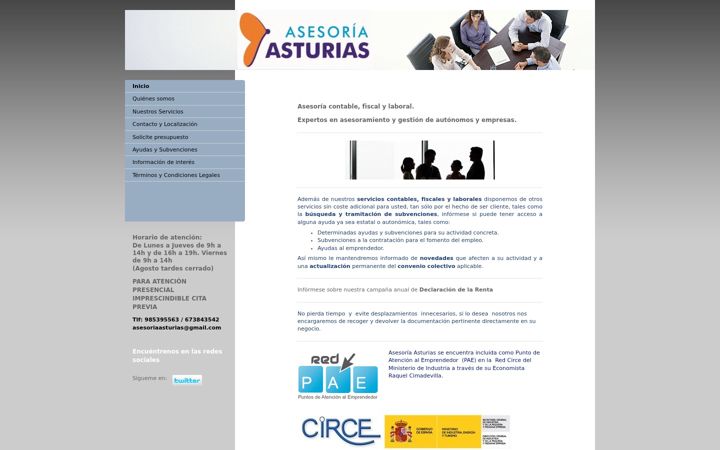 Screenshot van asesoriaasturias.es