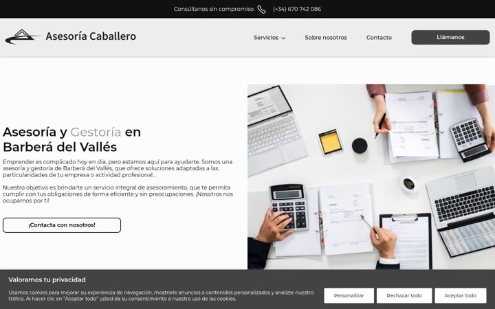 Screenshot of asesoriacaballero.com
