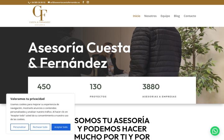 Skärmbild av asesoriacuestafernandez.es