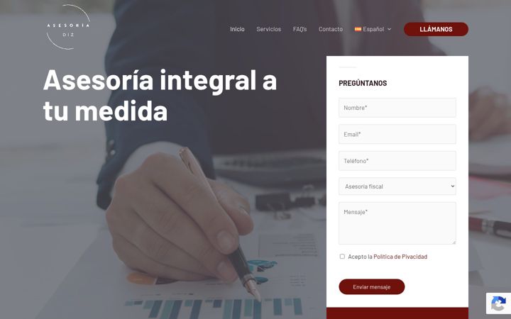Screenshot of asesoriadiz.com