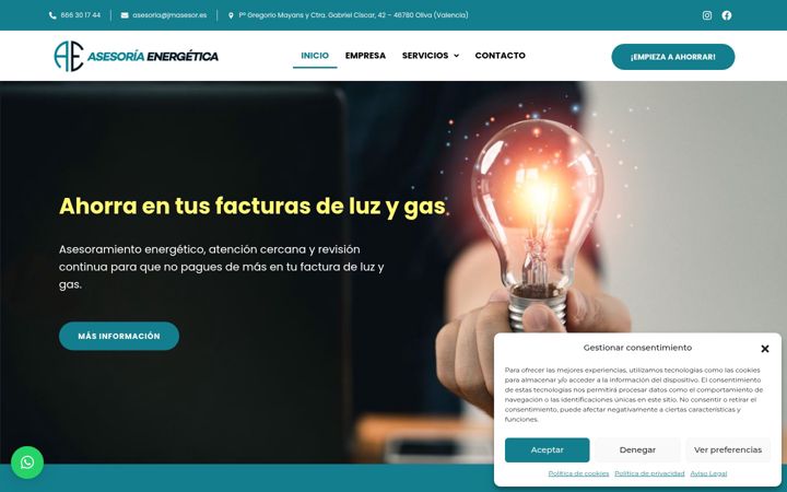 Skjermbilde av asesoriaenergeticajm.com