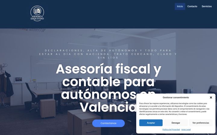 Skjermbilde av asesoriaesquitino.com