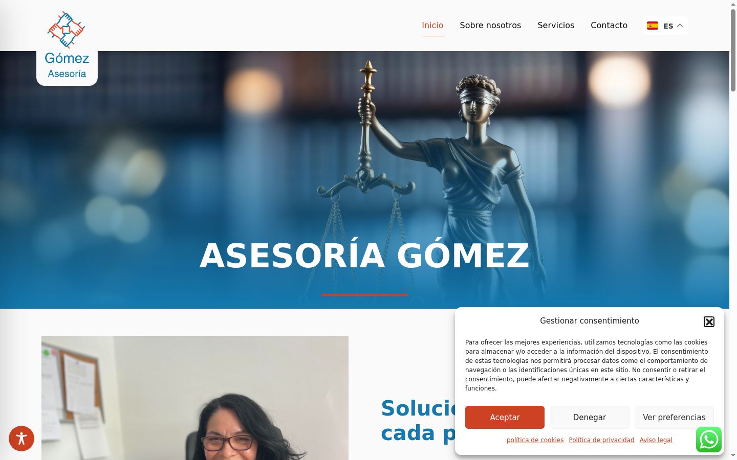 Captura de ecrã do banner de consentimento apresentado antes de qualquer interação