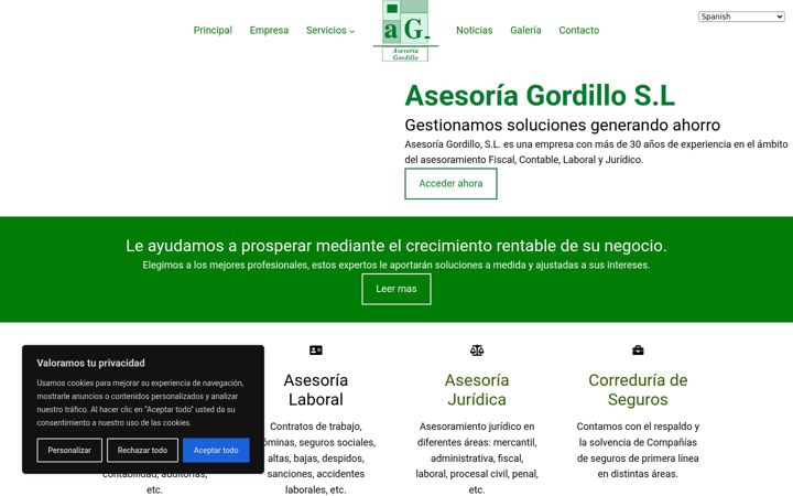Captură de ecran a asesoriagordillo.net