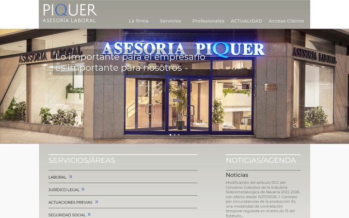 Screenshot von asesorialaboralpiquer.es