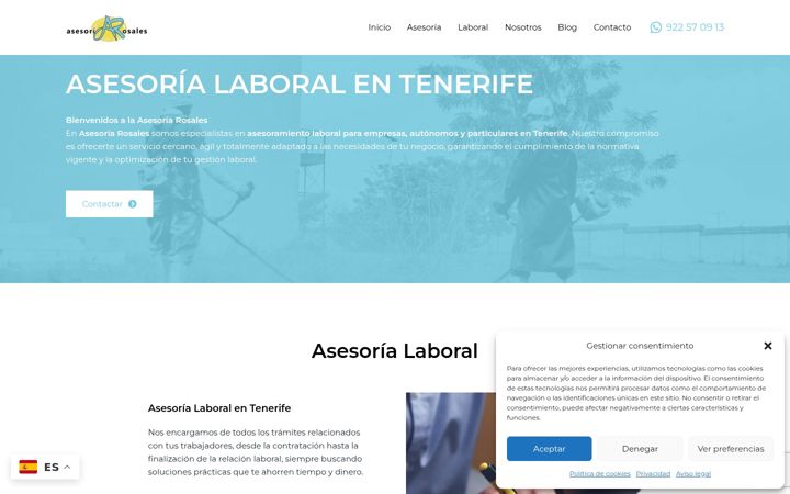 Screenshot of asesorialaboralrosales.com