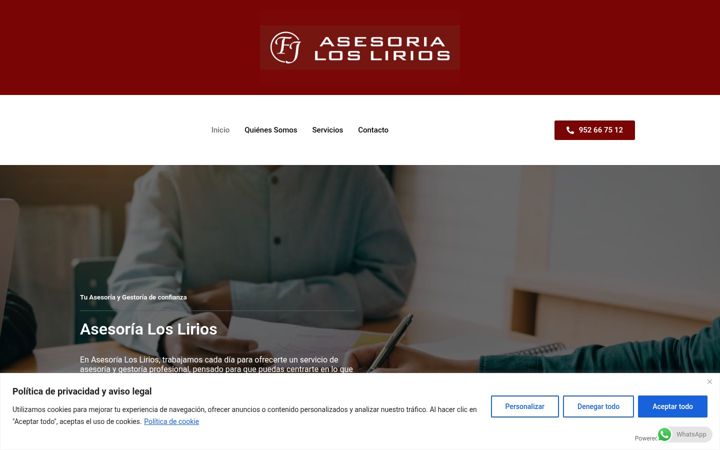 Screenshot of asesorialoslirios.es