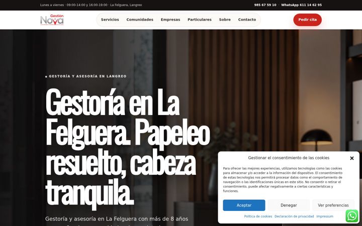 Screenshot of asesorianovagestion.es