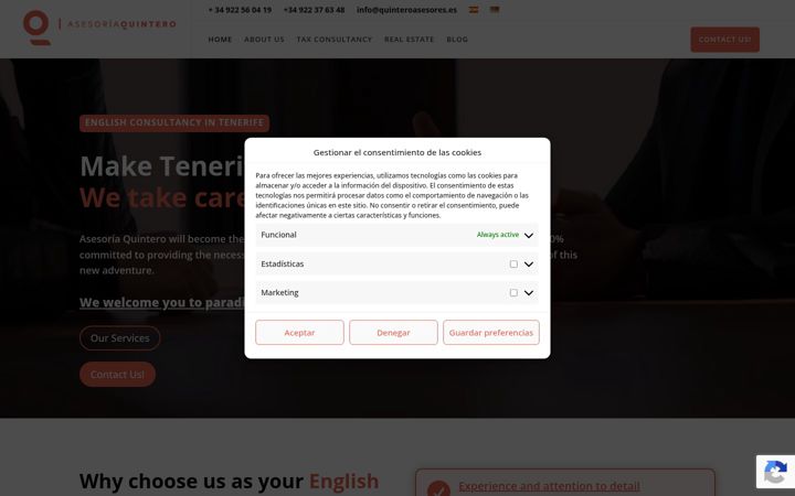 Screenshot of asesoriaquintero.com