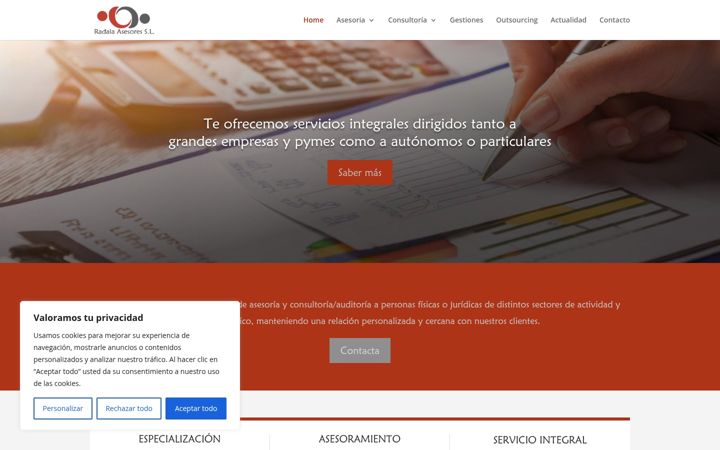 Screenshot di asesoriaradala.com