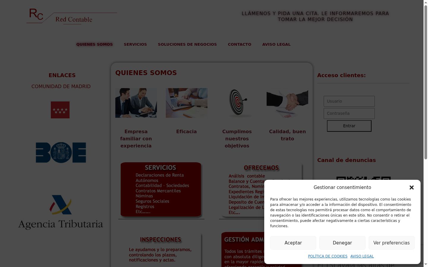Screenshot del banner di consenso mostrato prima di qualsiasi interazione