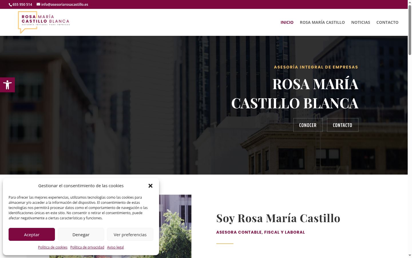 Screenshot del banner di consenso mostrato prima di qualsiasi interazione