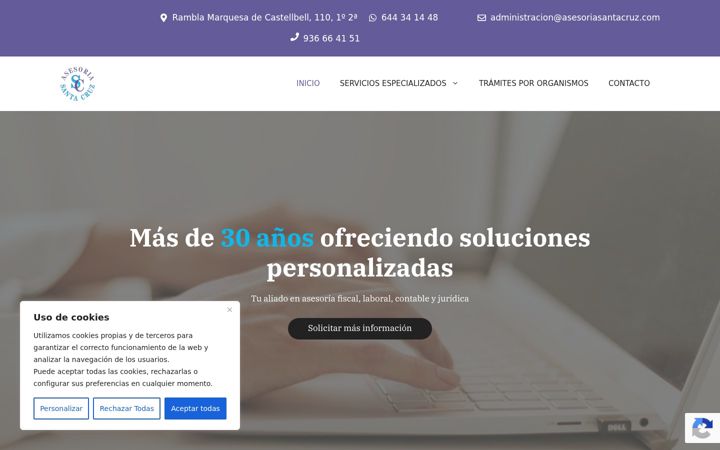 Screenshot of asesoriasantacruz.com