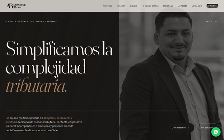 Screenshot of asesoriasbaker.cl