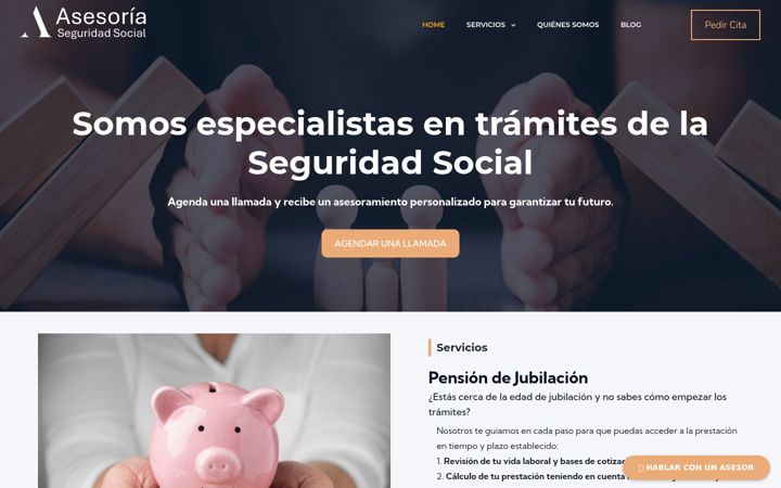Screenshot of asesoriaseguridadsocial.com