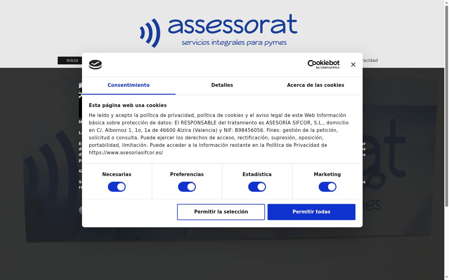 Sutikimo reklamjuostės, rodytos prieš bet kokią sąveiką, ekrano kopija