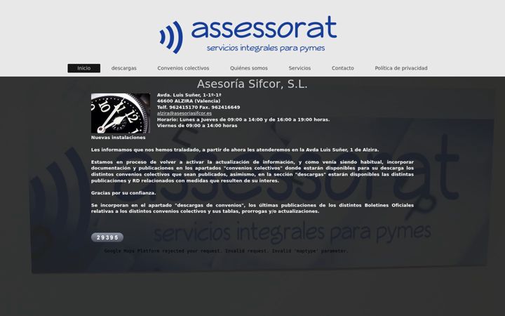 Captură de ecran a asesoriasifcor.es