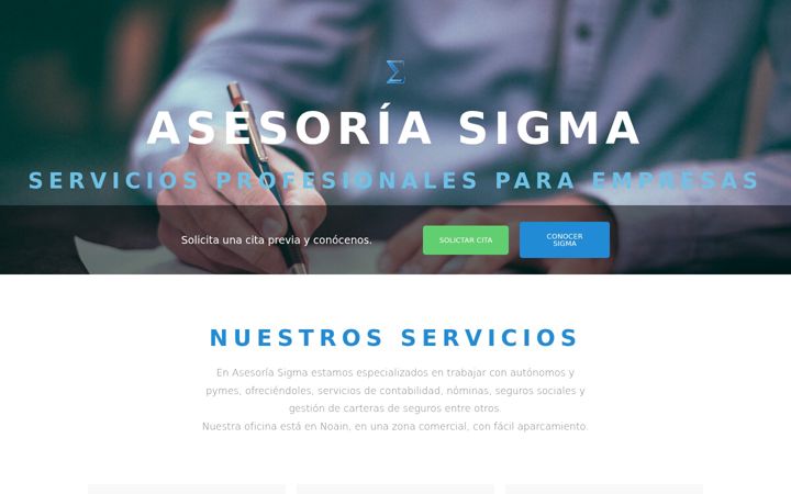 Captură de ecran a asesoriasigma.es