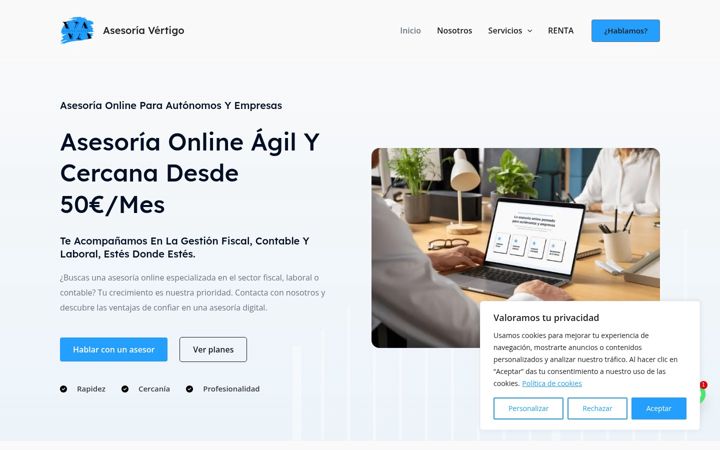 Screenshot of asesoriavertigo.com