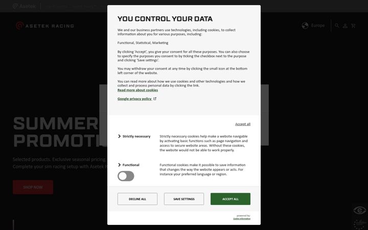 Screenshot of aseteksimsports.com