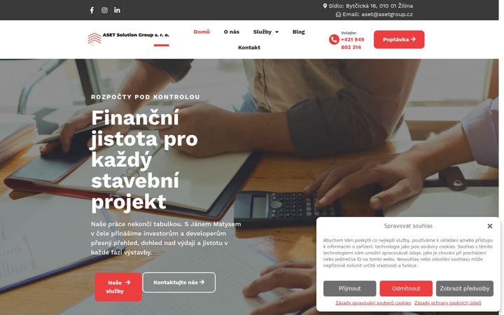 Captura de pantalla de asetgroup.cz