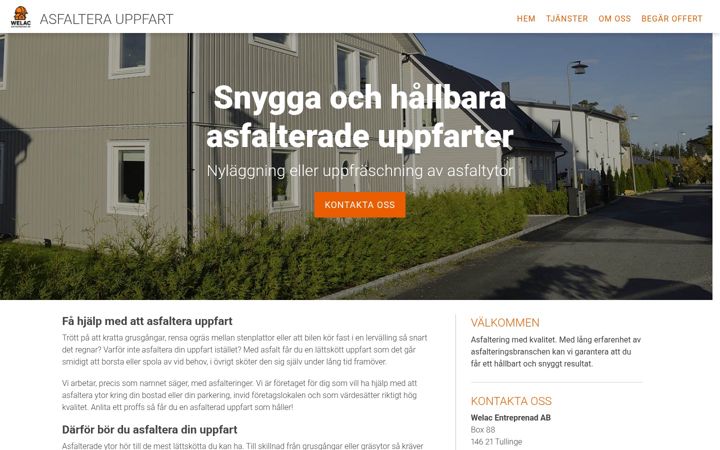 Screenshot ta' asfalterauppfart.se
