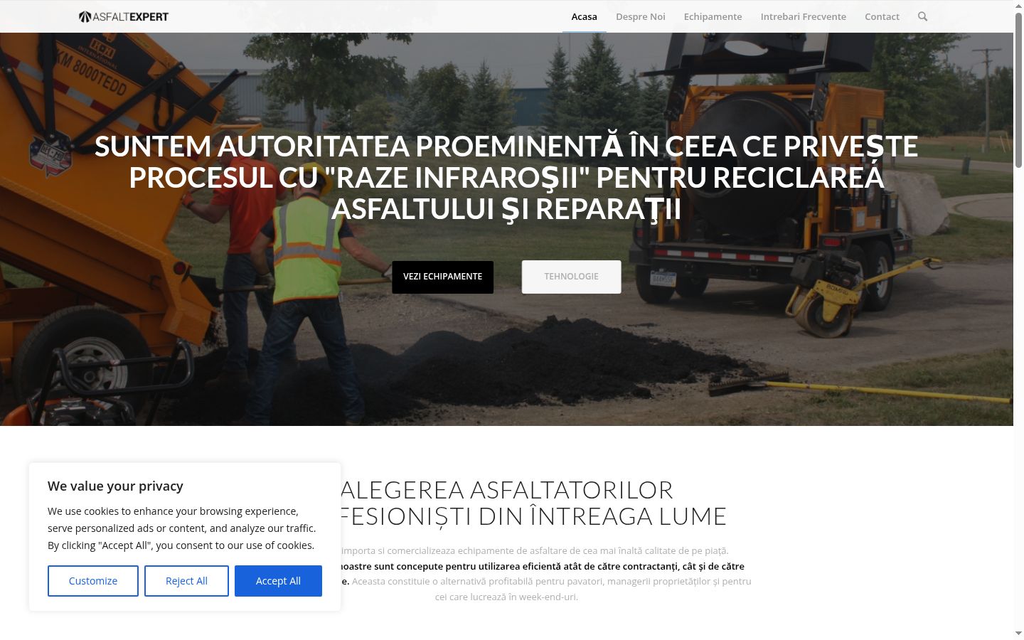 Ekrānuzņēmums ar piekrišanas baneri, kas tika rādīts pirms jebkādas mijiedarbības