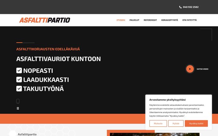 Screenshot of asfalttipartio.fi