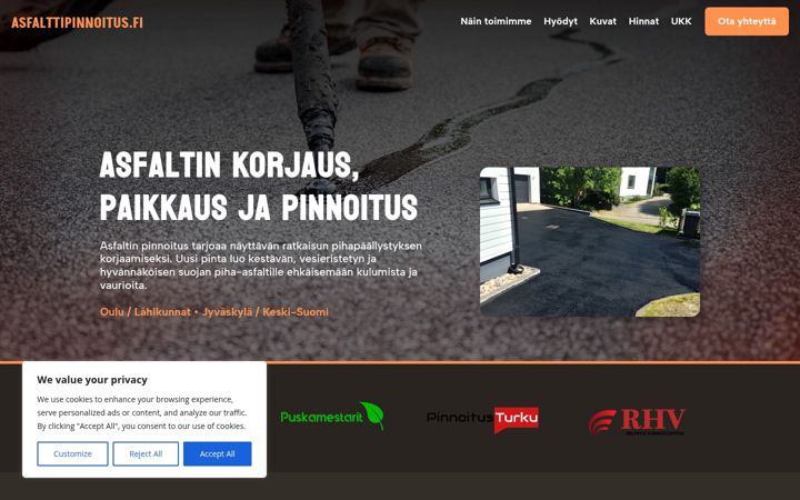 Screenshot of asfalttipinnoitus.fi