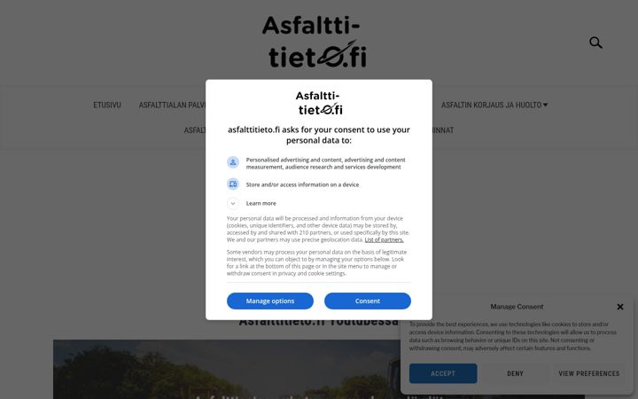 Screenshot of asfalttitieto.fi