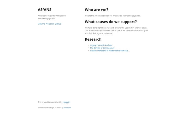 Captură de ecran a asfans.org