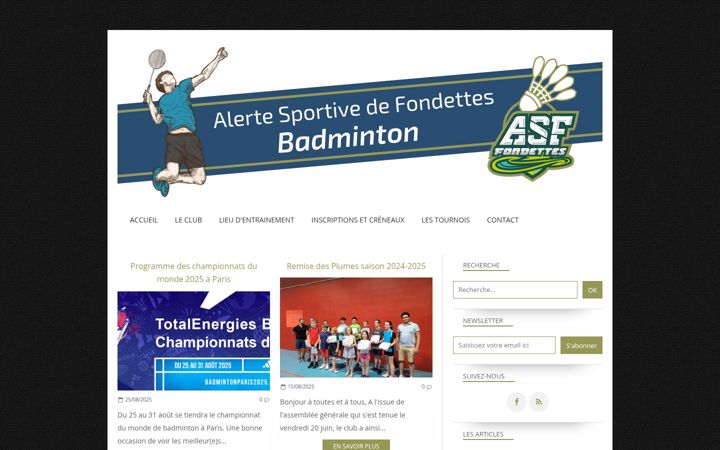 Screenshot του asfbadminton-fondettes.com