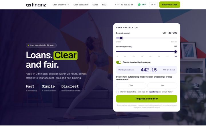 Screenshot of asfinanz.ch