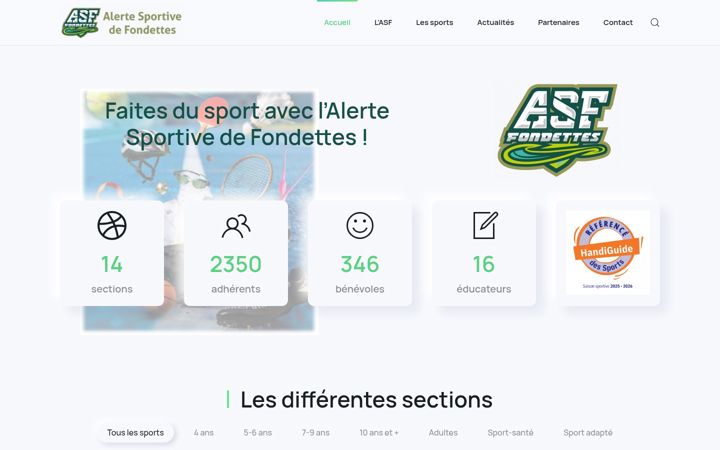 Captura de pantalla de asfondettes.fr
