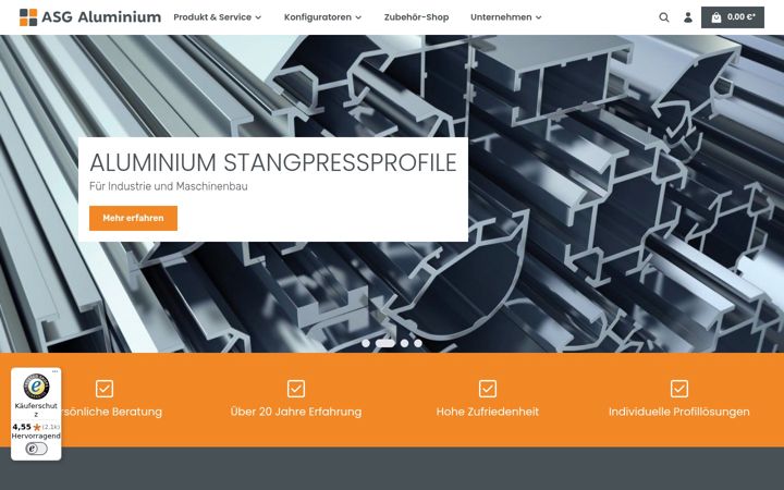 Screenshot of asg-aluminium.de